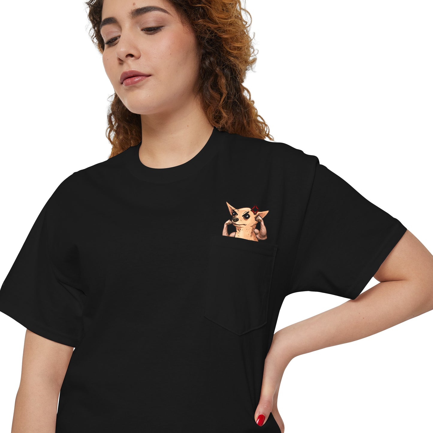 Muscular Chili Chihuahua Pocket Tee