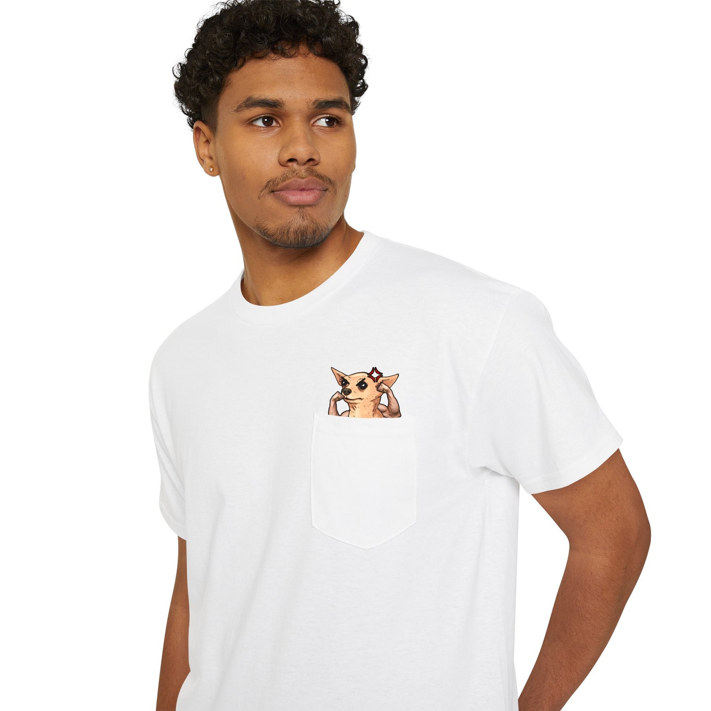 Muscular Chili Chihuahua Pocket Tee