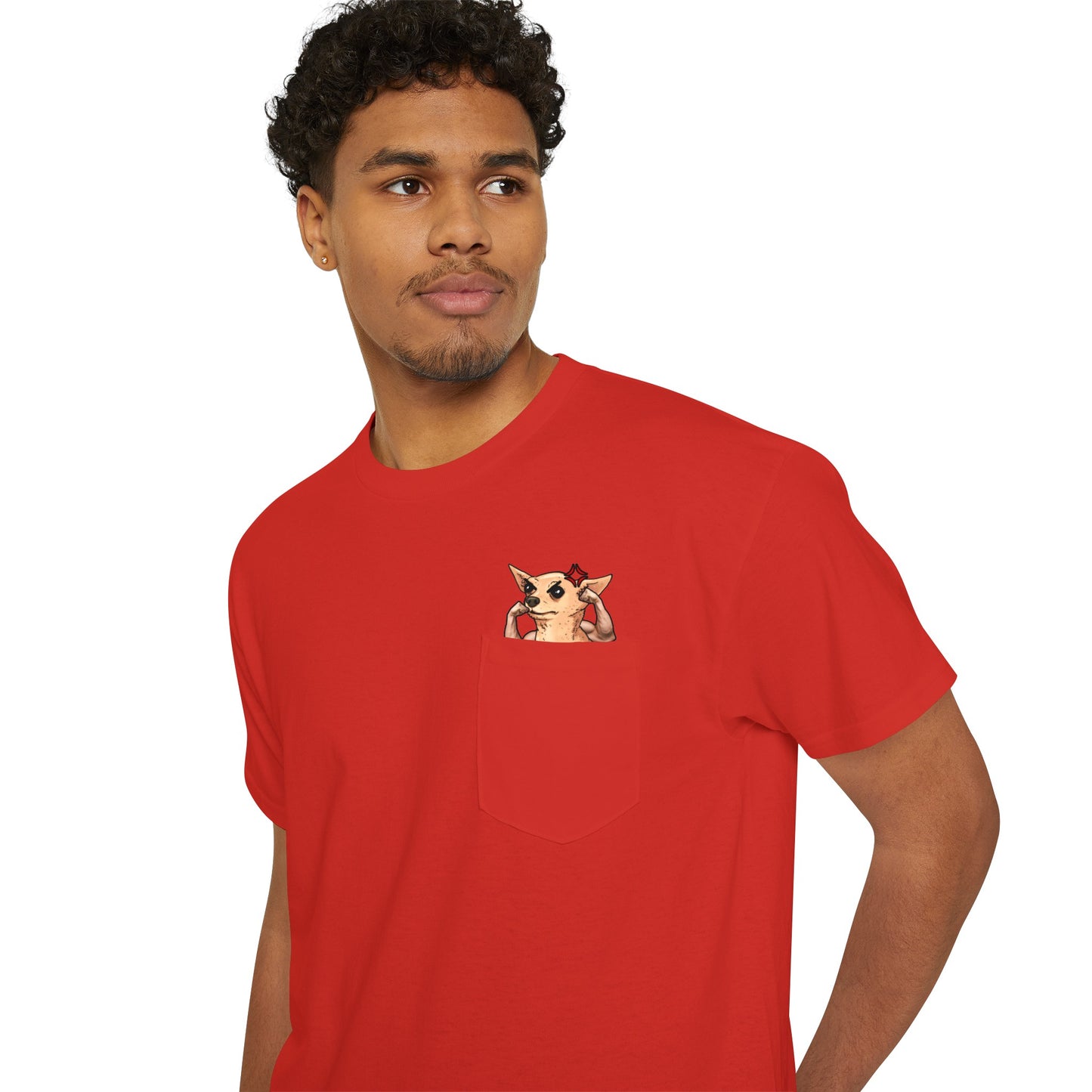 Muscular Chili Chihuahua Pocket Tee